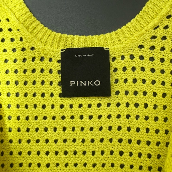 PINKO Yellow Crochet Fringe Tank Top - Picture 5 of 6